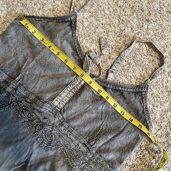 Elegant 🌞 SAKKS gray Lace-Trimmed sundress - Picture 10 of 12